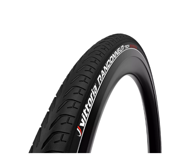 Vittoria Randonneur Tech 47-622 Rigid D Reflect Tire, Black with Reflection, 28x1.75, ETRTO 47-622