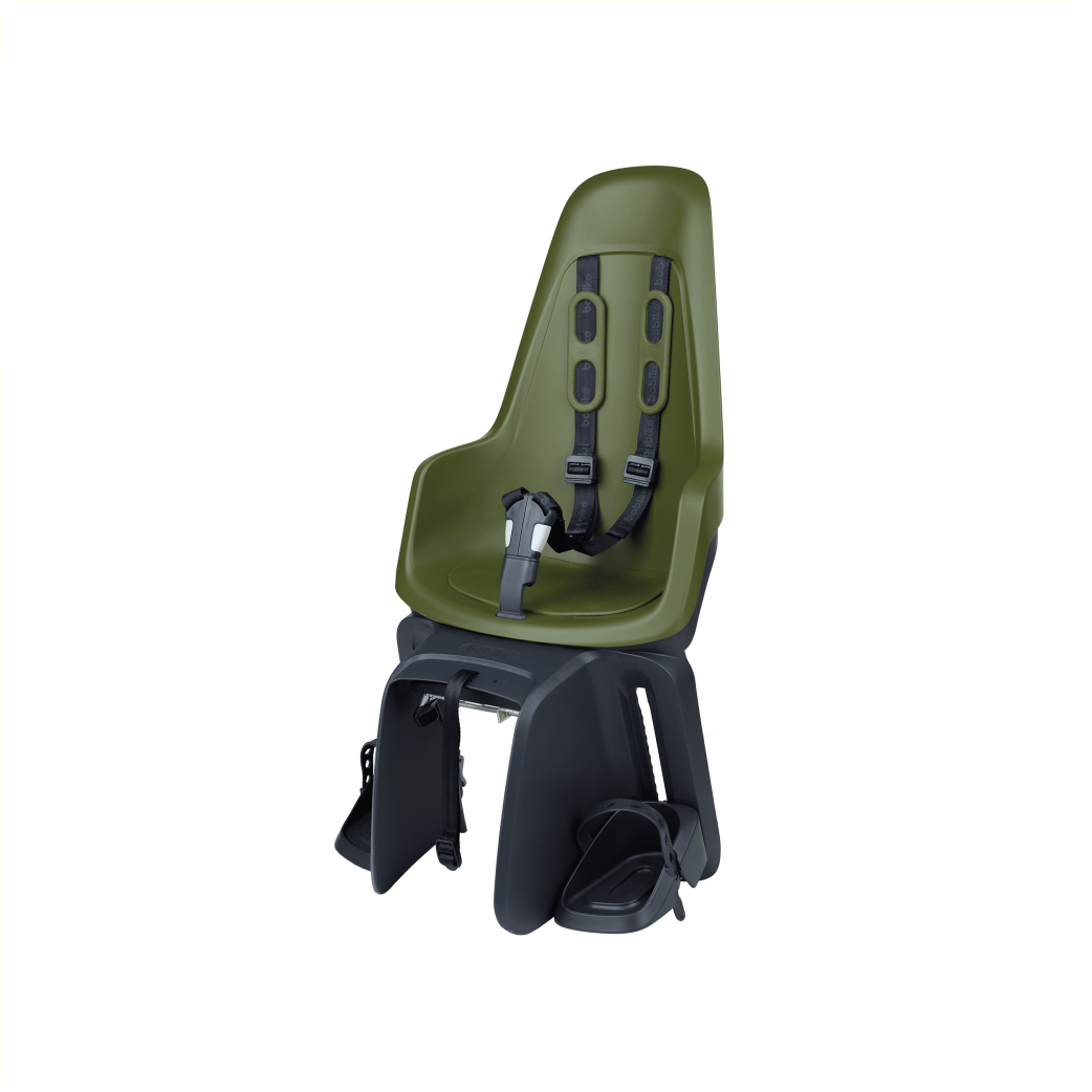 Bobike One Maxi E-BD rear seat, carrier mounting. Color: Olive Green