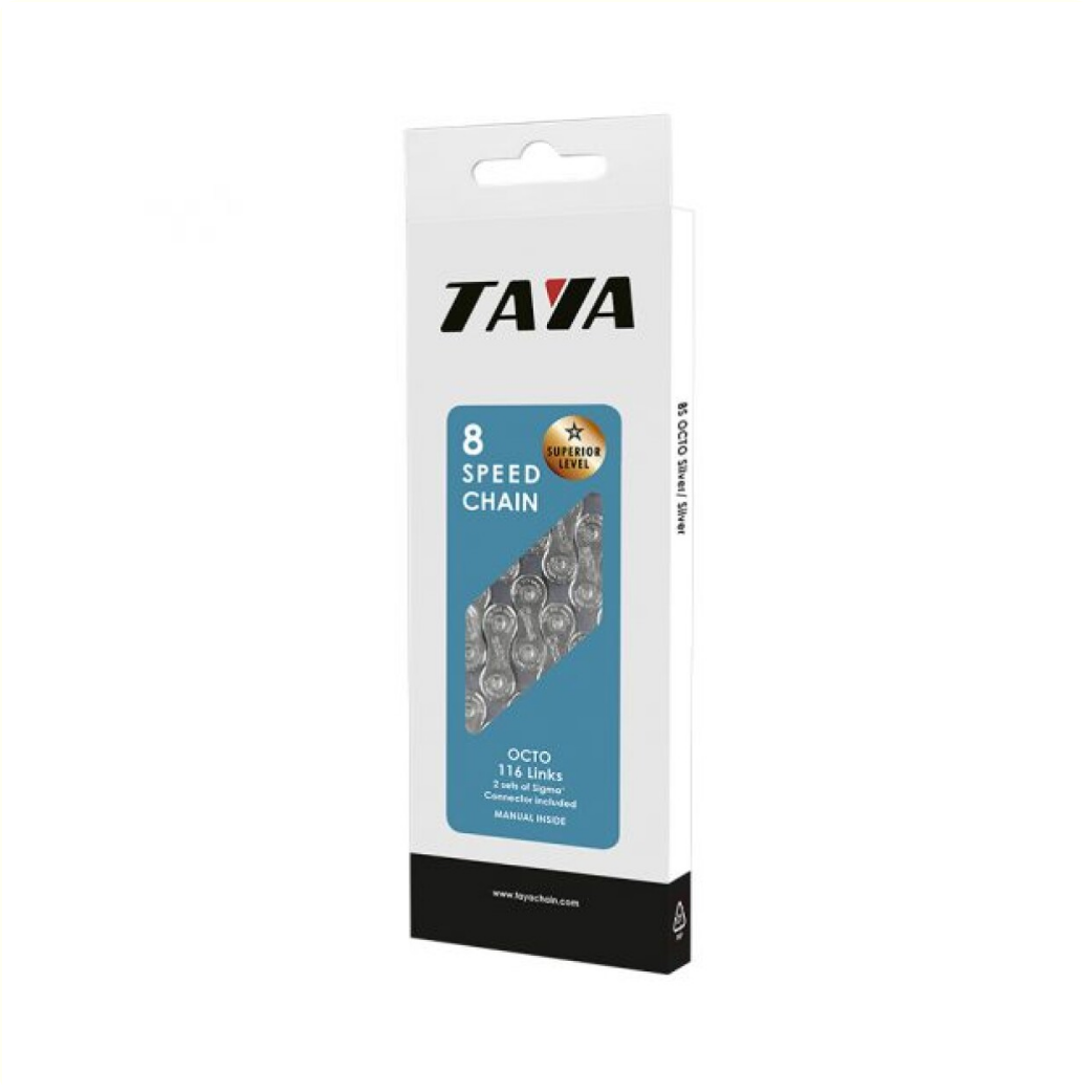 Taya chain Octo 7/8-speed silver/black, 1/2x3/32 116L (hanging packaging)