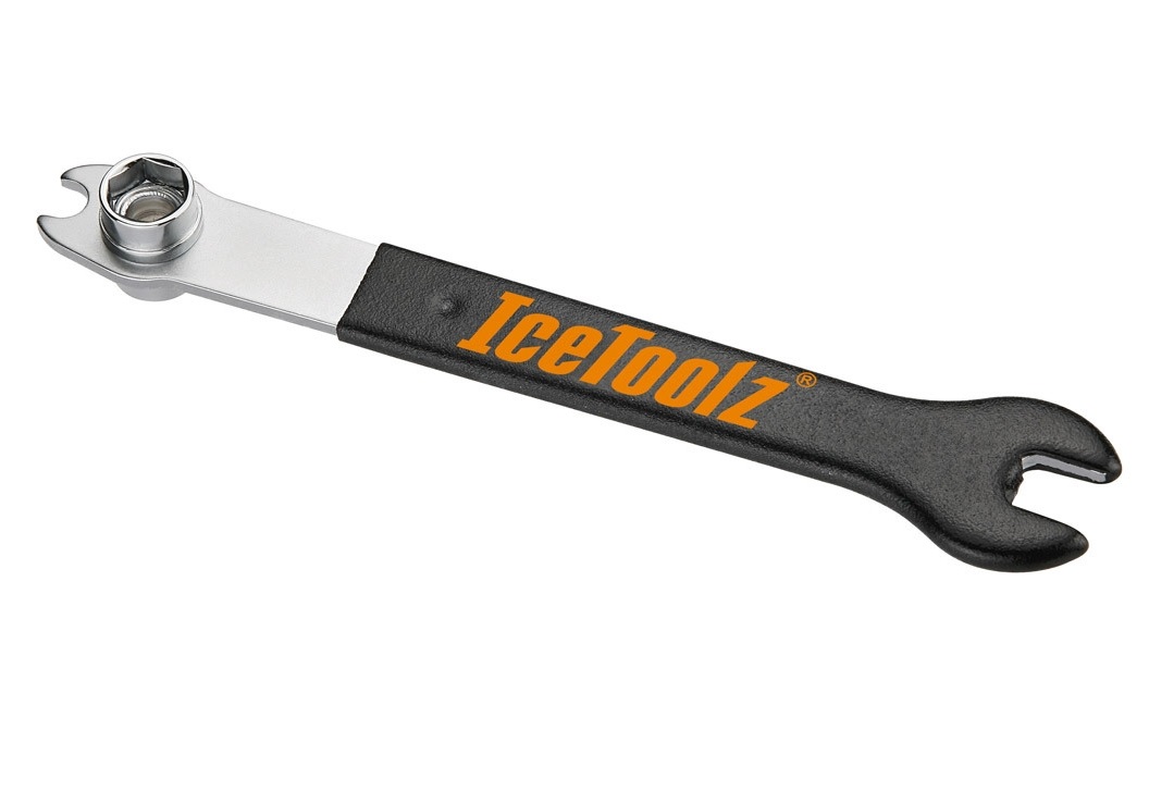 IceToolz pedal/crank bolt wrench 14/15mm + socket wrench 10x14x15, 3400