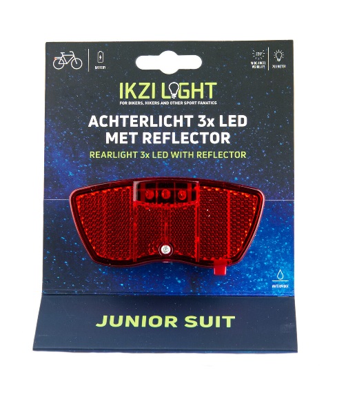 IkziLight rear light carrier Junior 3xLED including reflector