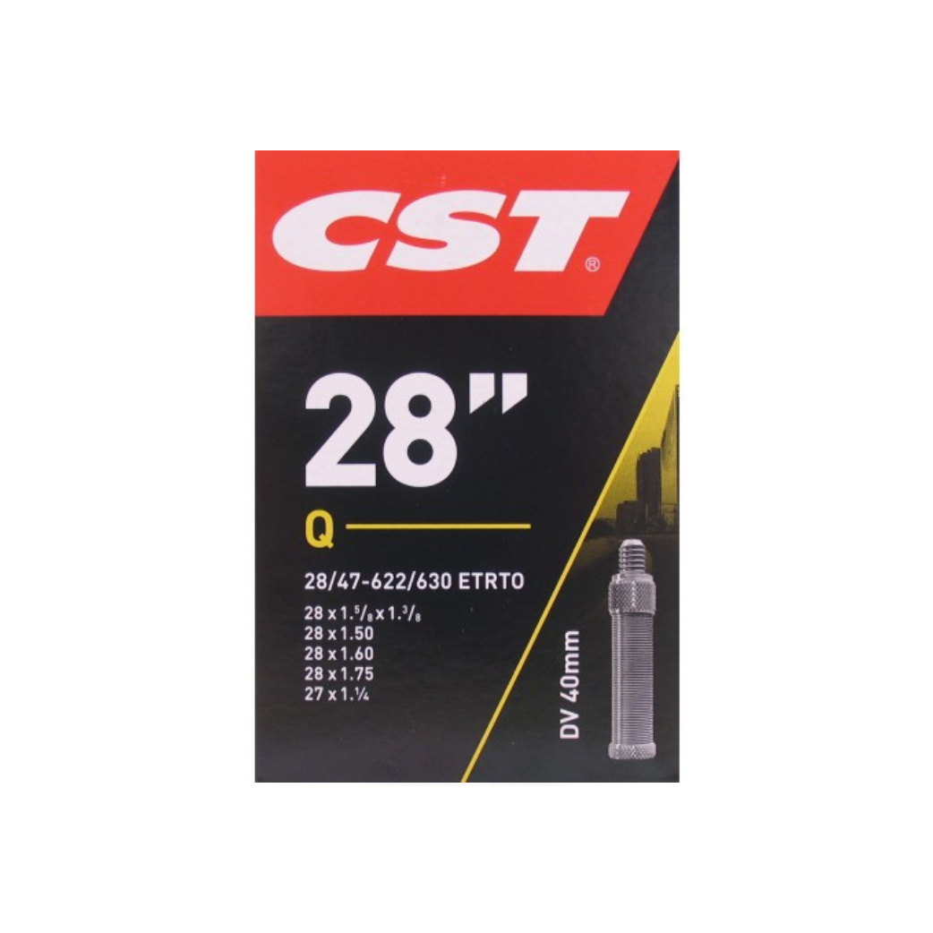 CST inner tube 28x1 5/8x1 3/8, 28x1 1/4, 28x1 1/8, ETRTO 28/47- 622/630 (fits all) Valve: Dunlop Blitz/Holland 40mm