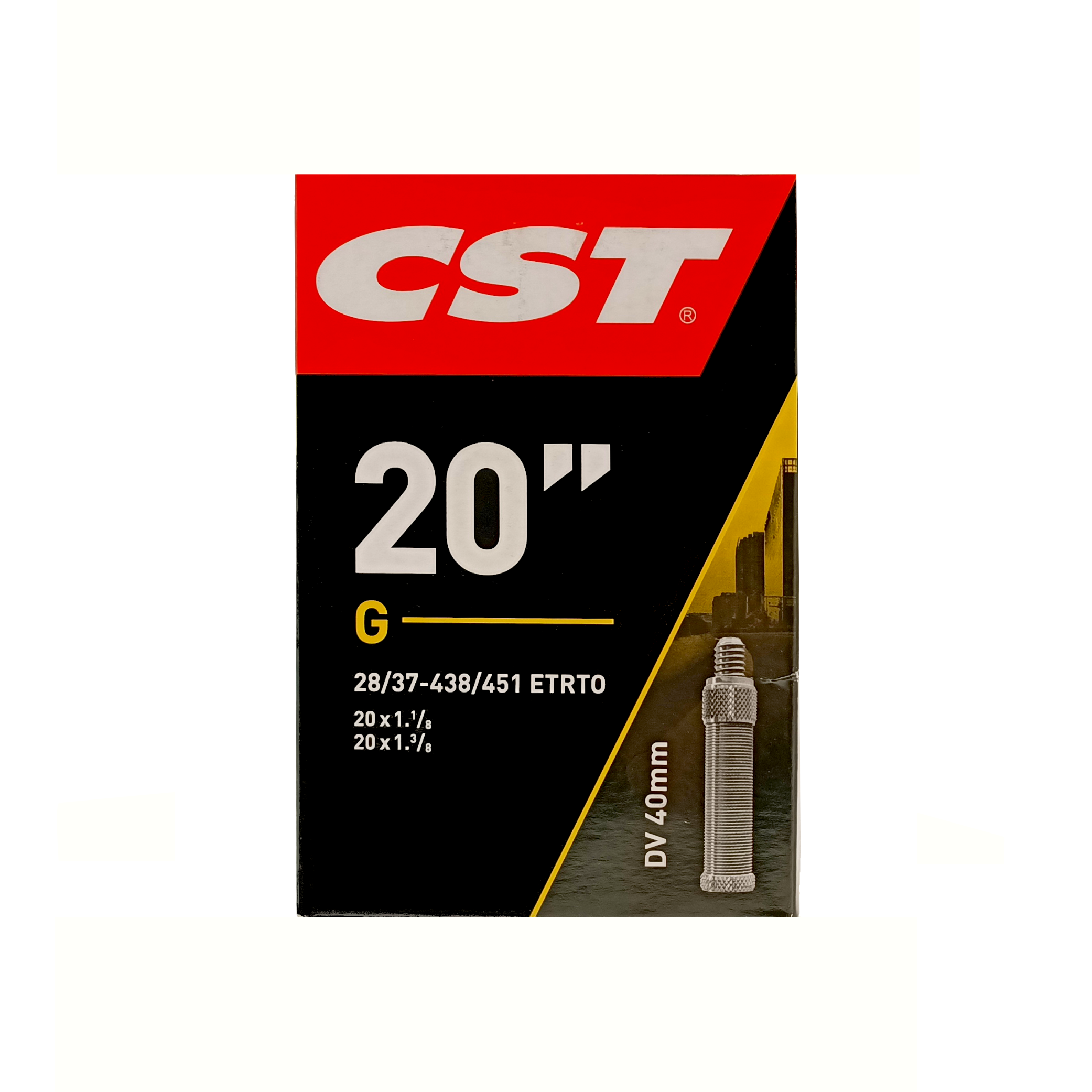 CST Inner Tube 20x1 3/8 ETRTO 28/37-438/451, ValveDunlop Blitz/Holland 40mm