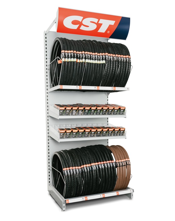 CST tire shelf Option 2 with space for approximately 50 outer and 240 inner tyres.