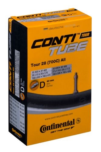 Continental Tour 28 All inner tube, 28x1 5/8x1 3/8, ETRTO 32/7-622. 32/42-630/635. 40mm Dutch valve