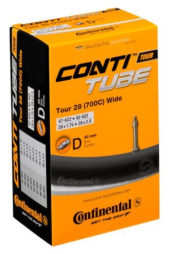 Continental Tour 28 Wide inner tube, 28x1.75/2.5, ETRTO 47/62-622, 40mm Dutch valve