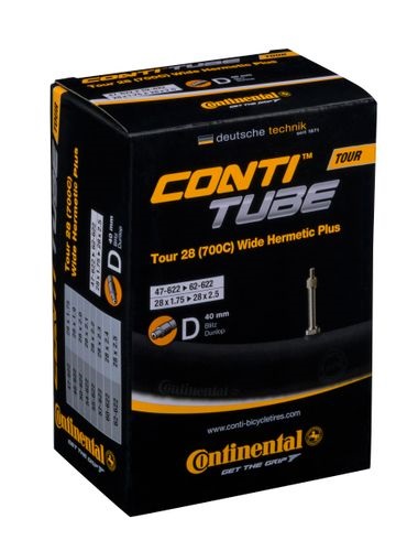 Continental Tour 28 Wide Hermetic Plus inner tube, 28x1.75/2.5, ETRTO 47/62-622, 40mm Dutch valve