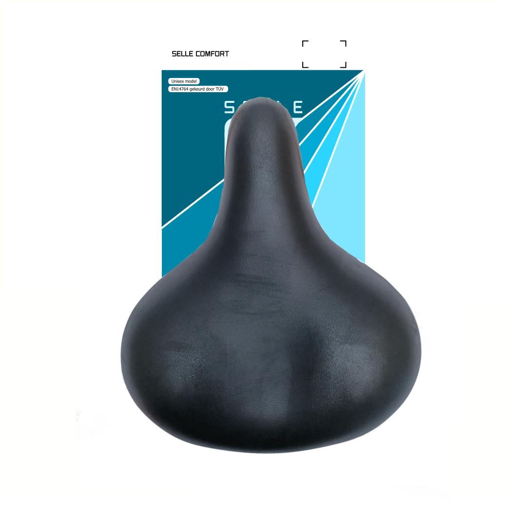 Selle Comfort saddle Retro medium black. Vacuum sealed with hanging springs, without sling