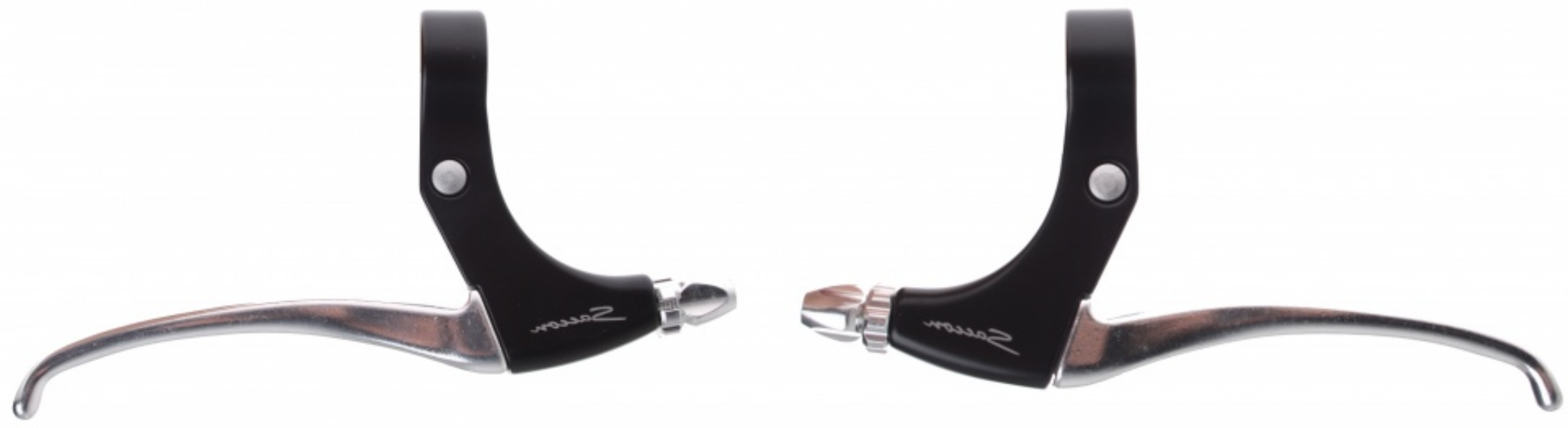 Saccon brake lever set, aluminum. suitable for roller brake. black/silver