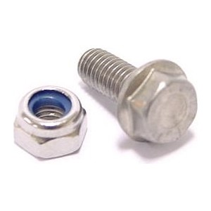 Fender bolt m5x12mm stainless steel. Including self-locking nut. Per 50