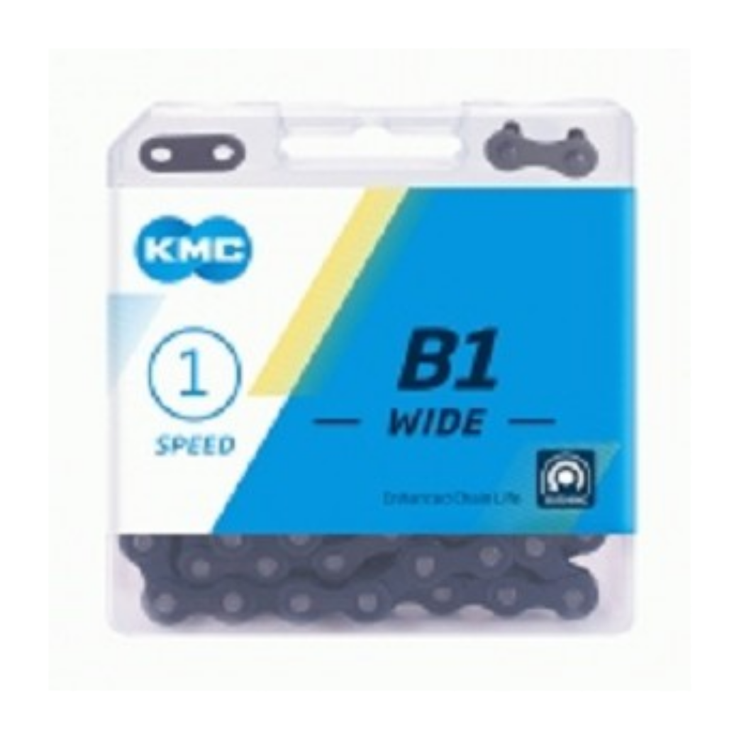 KMC chain B1 wide, 1/2 x 1/8 black, single speed.