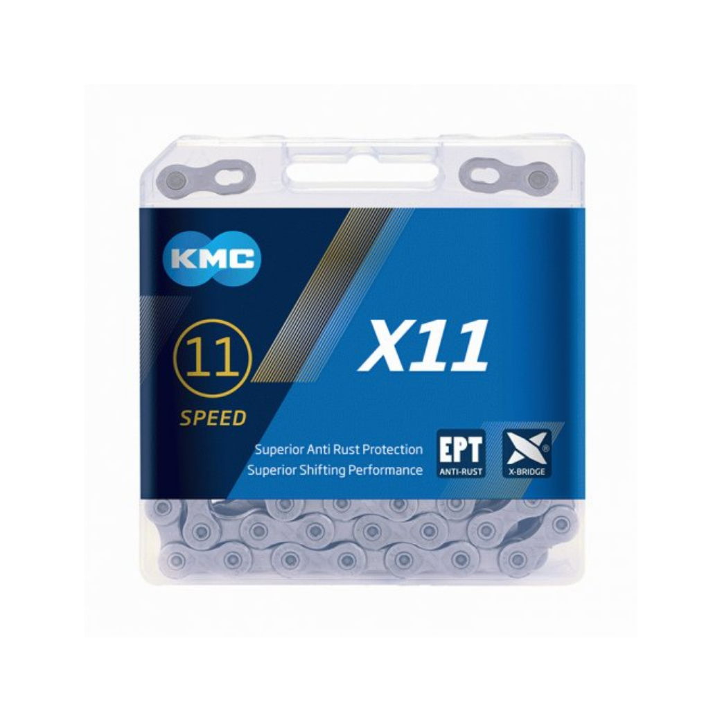 KMC X11 chain silver, EPT, 1/2x1128, 11-speed. anti-rust