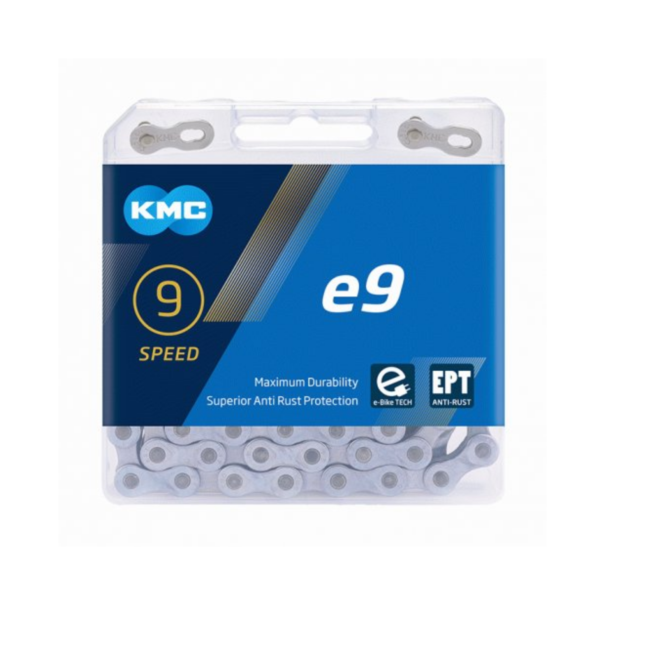 KMC chain e9 EPT, 1/2x11/128, 9-speed mid motor e-bike chain, anti-rust