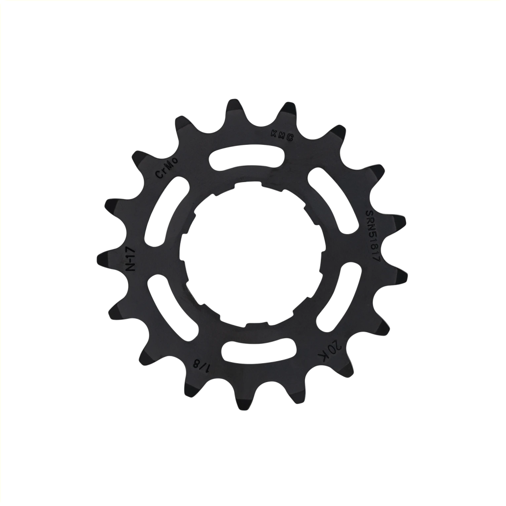 KMC R-shaped Enviolo narrow 17T rear sprocket. Chromoly black 1/2x1/8. For Enviolo internal gear hubs.