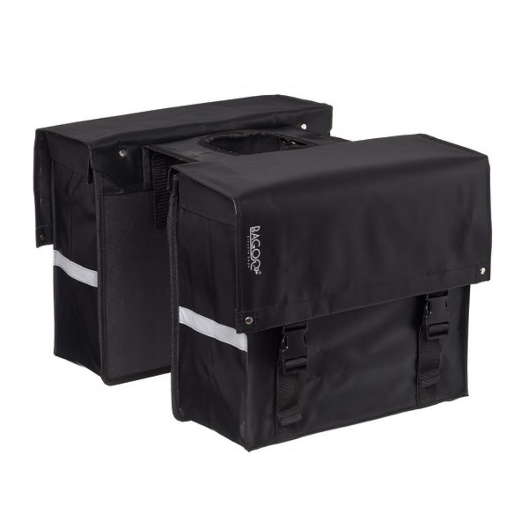 Bagoo double bicycle bag Bisonyl black capacity 34L
