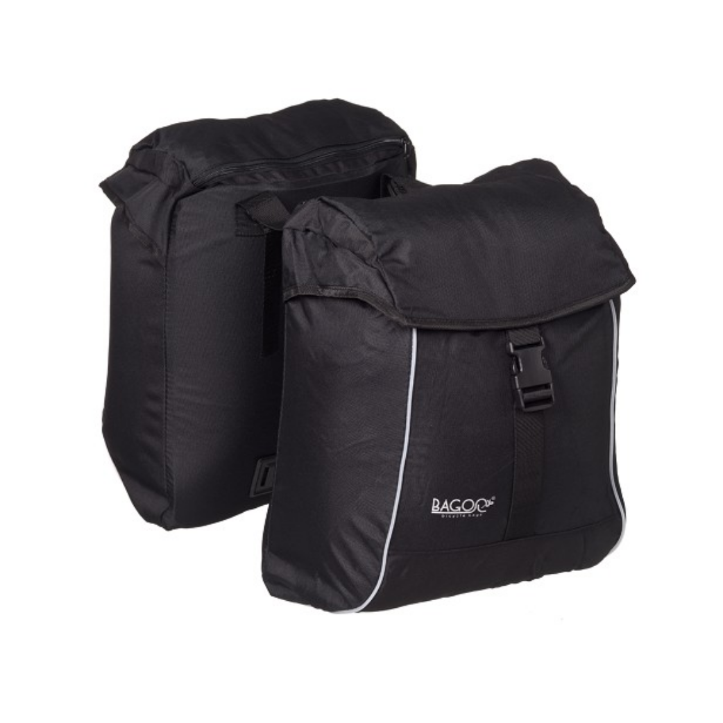 Bagoo lightweight double bicycle bag black capacity 17L