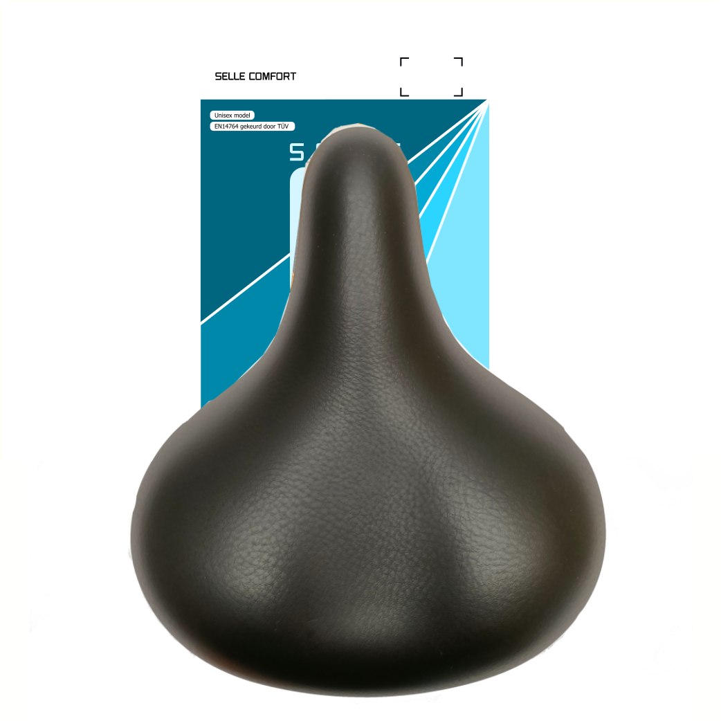 Selle Comfort saddle Classic Retro basic, black with elastomer suspension. Without saddle strap