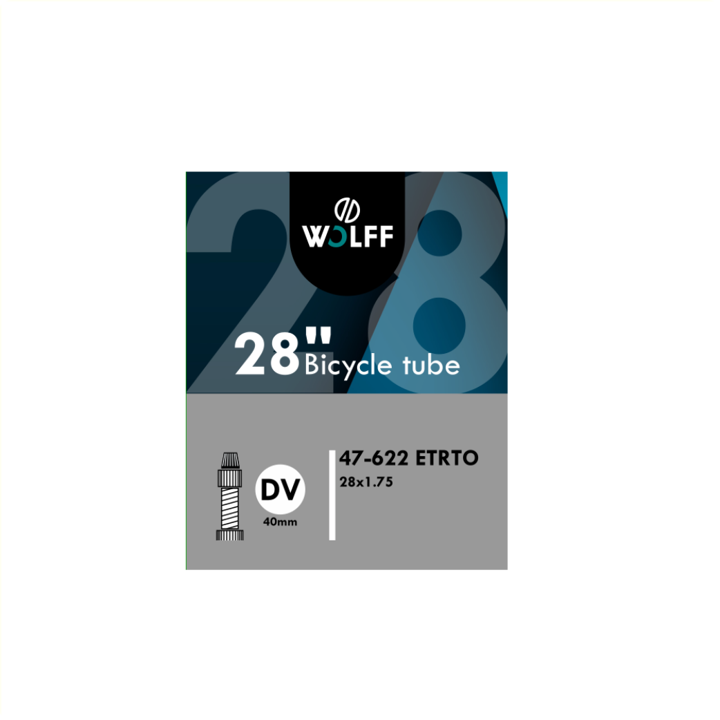 WOLFF Inner Tube 28x1.75 ETRTO 47/622, Valve: Dunlop Blitz/Holland valve 40mm
