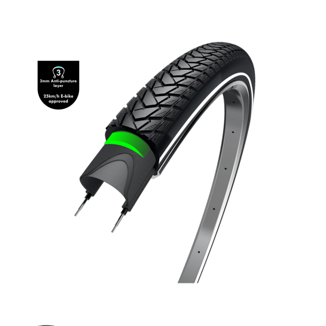 WOLFF Traveler (3mm anti-puncture layer), black with reflection, 28x1.50, ETRTO 40-622,