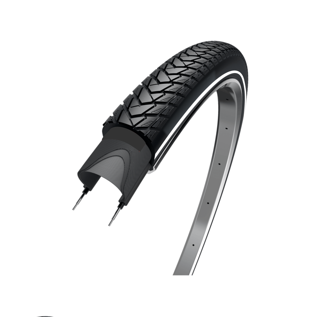 WOLFF Traveller, black with white line,  28x1 5/8x1 3/8, ETRTO 37-622