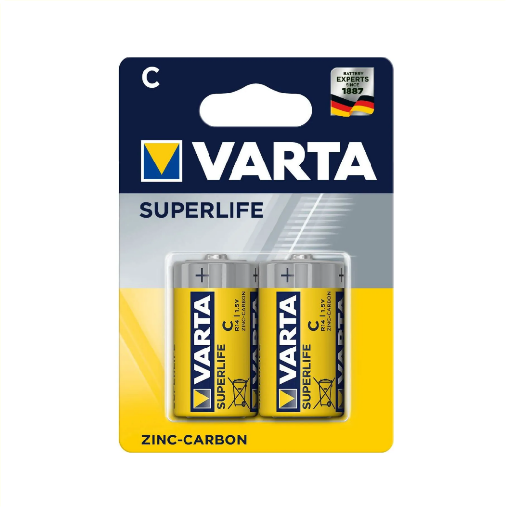 Varta C R14 Superlife Zinc-Carbon batteries per 2