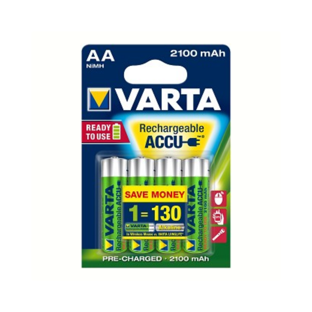 Varta AA NIMH rechargeable batteries 800mA Ready2Use per 4