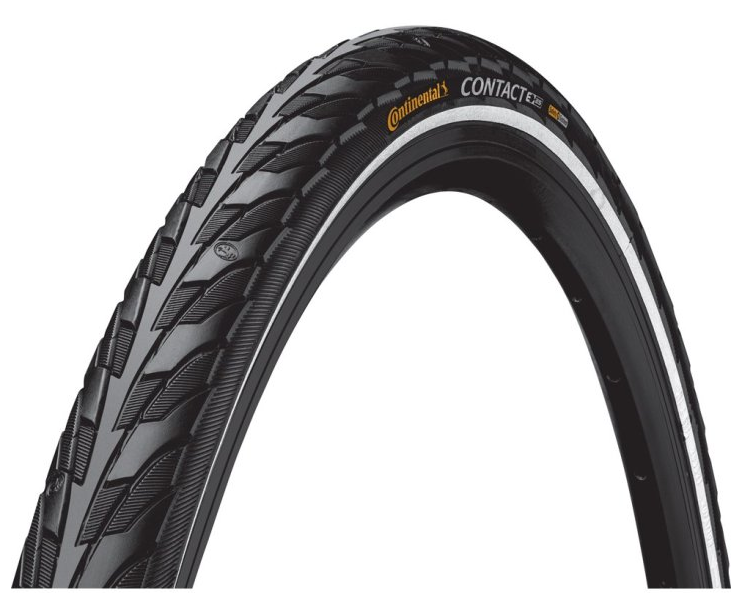 Continental Contact outer tire, Black/Natural with reflection, 28x1.60 ETRTO 42-622 (25km/h E-Bike approved)