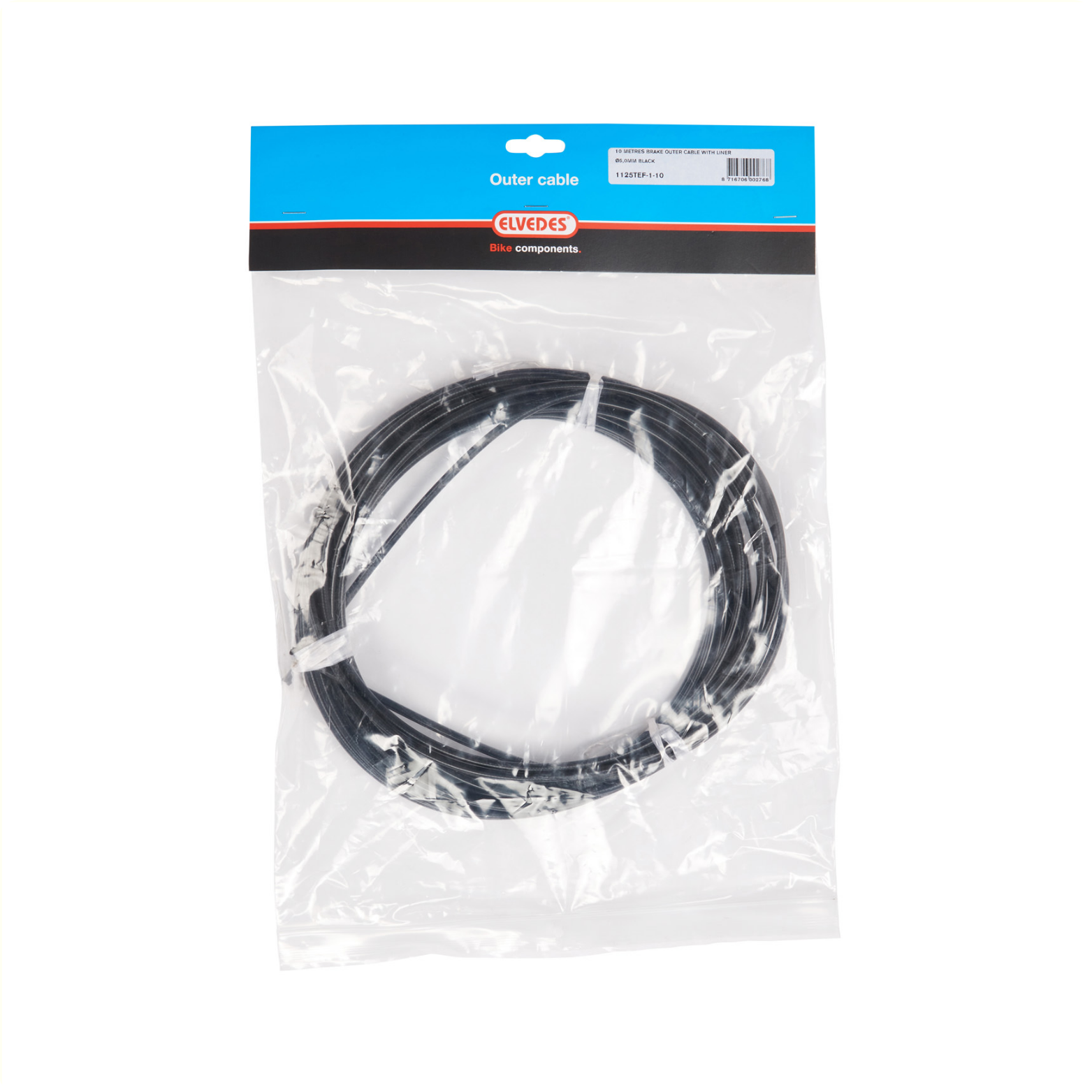 Elvedes outer brake cable with black Teflon liner. 10 meters 5mm