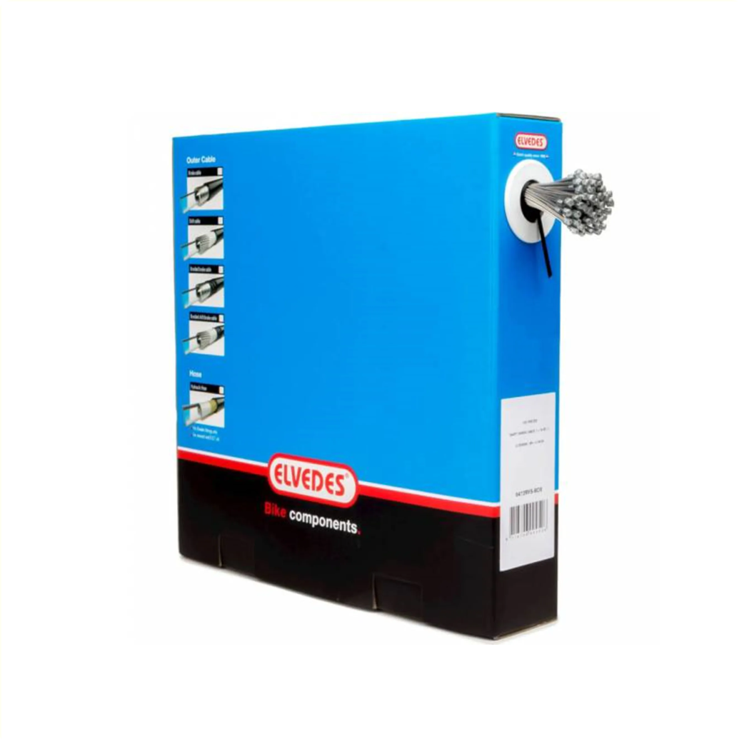 Elvedes inner cable brake, stainless steel 2.00m, barrel nipple, per 100