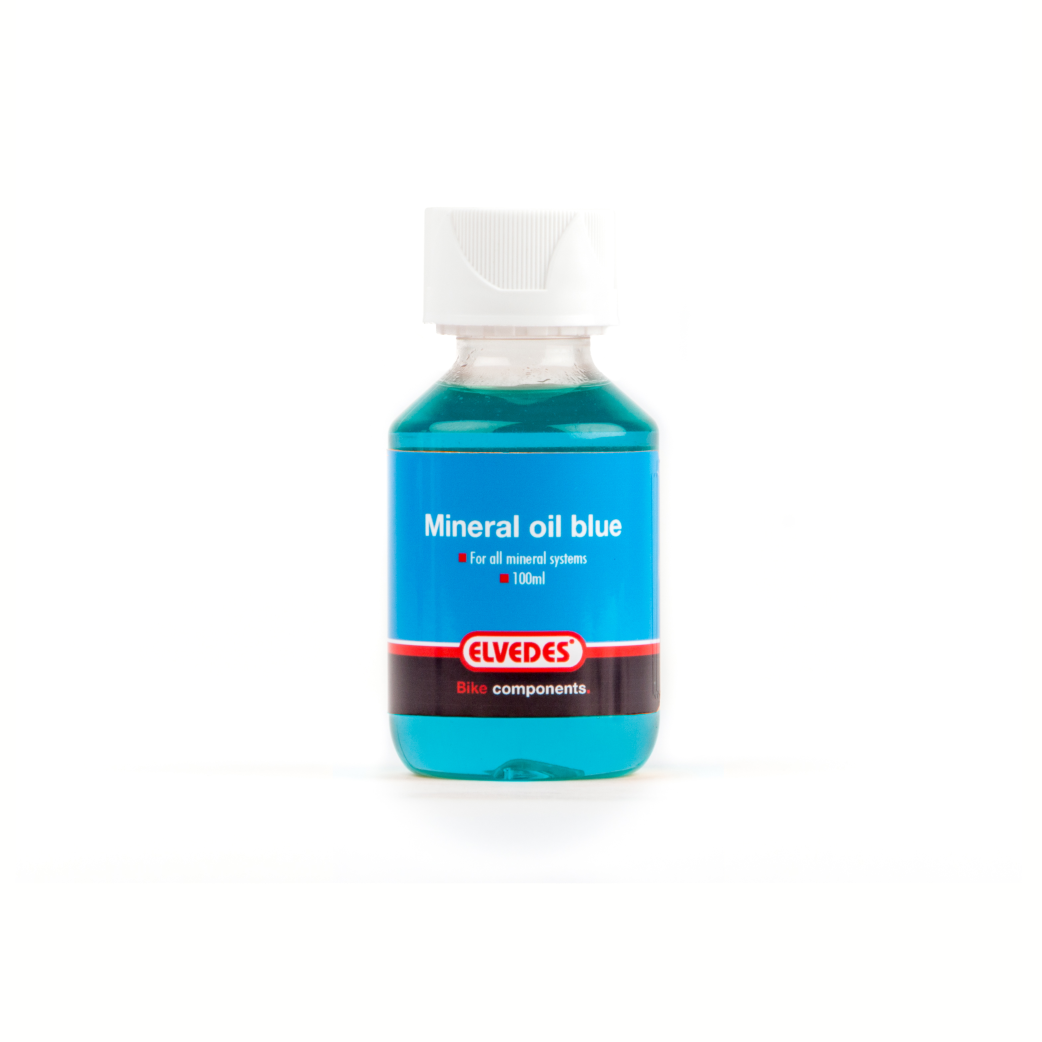 Elvedes mineral oil for all mineral braking systems. Bottle 100ml. color blue