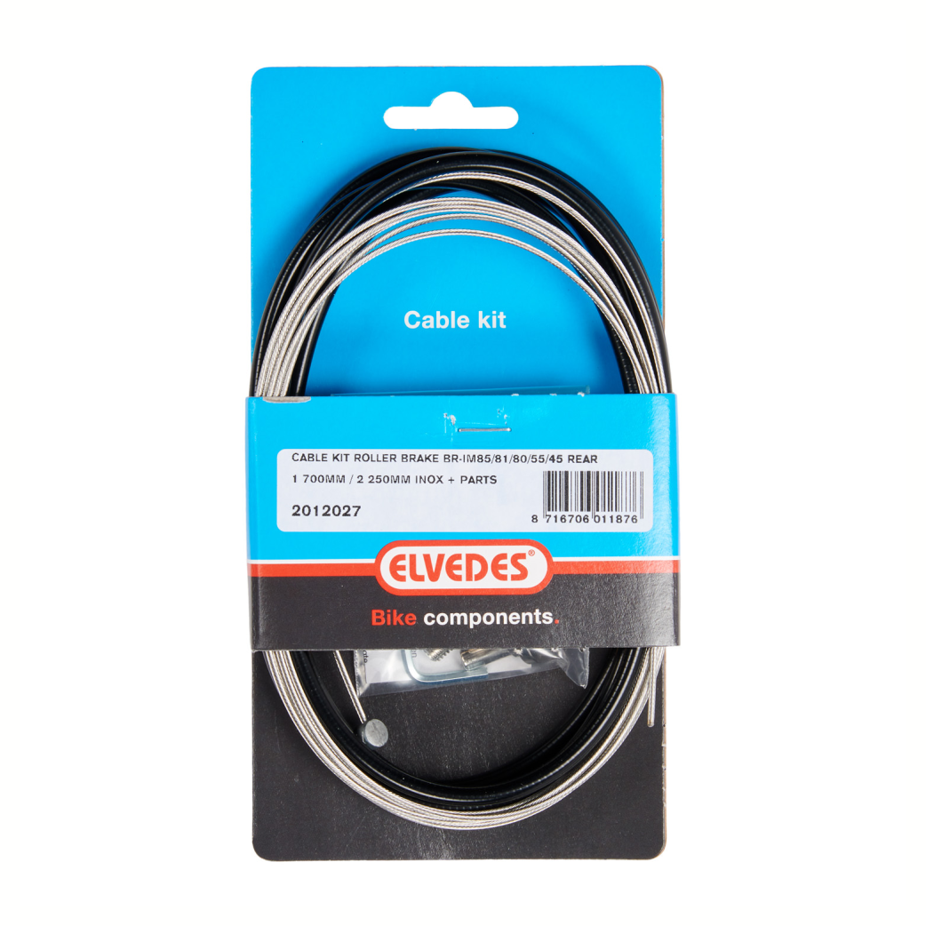 Elvedes rear brake cable for roller brake BR-im85. Stainless steel, Black outer cable