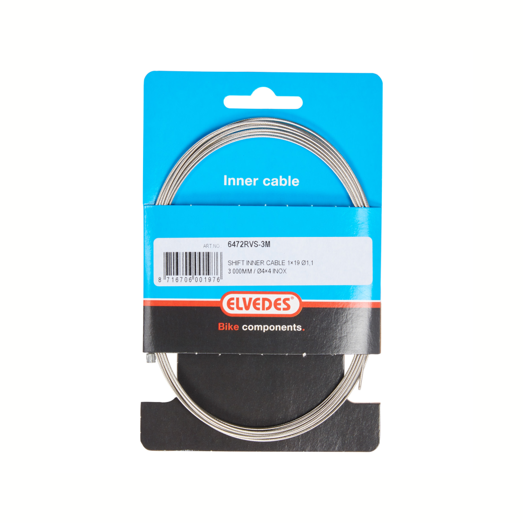 Elvedes inner cable gear stainless steel 3.00M, nipple 4x4mm, including for Nexus