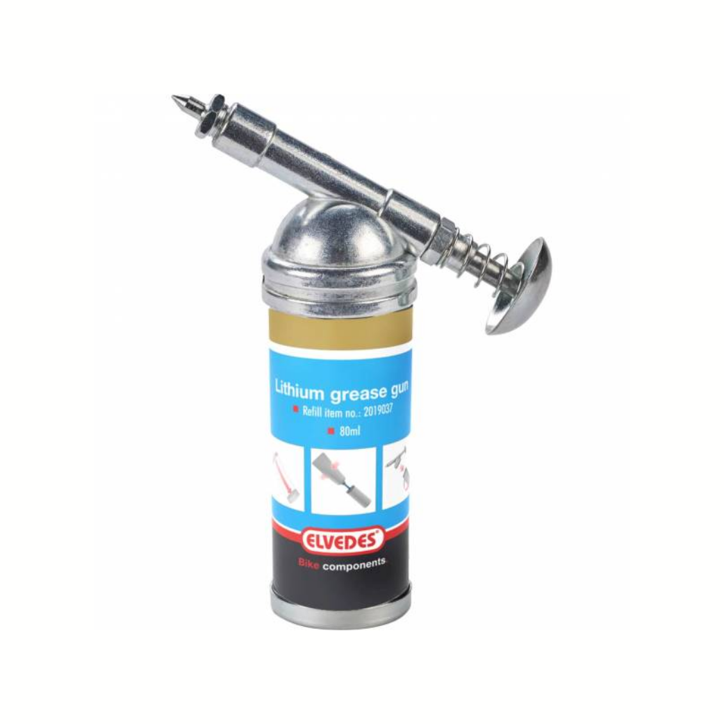 Elvedes grease gun. 80ml including labels for the type of fat.