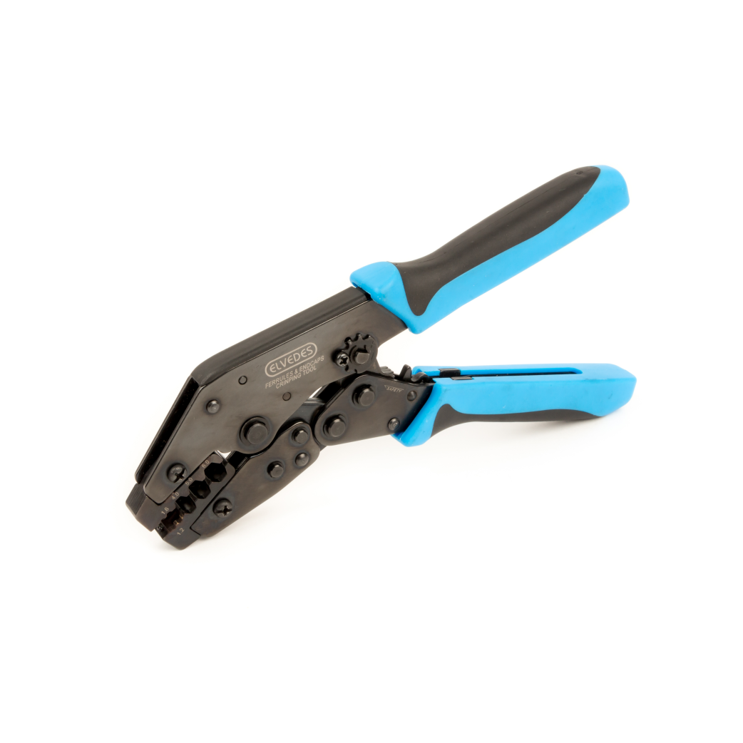 Elvedes crimping pliers for mounting outer casing caps and anti-fraying caps