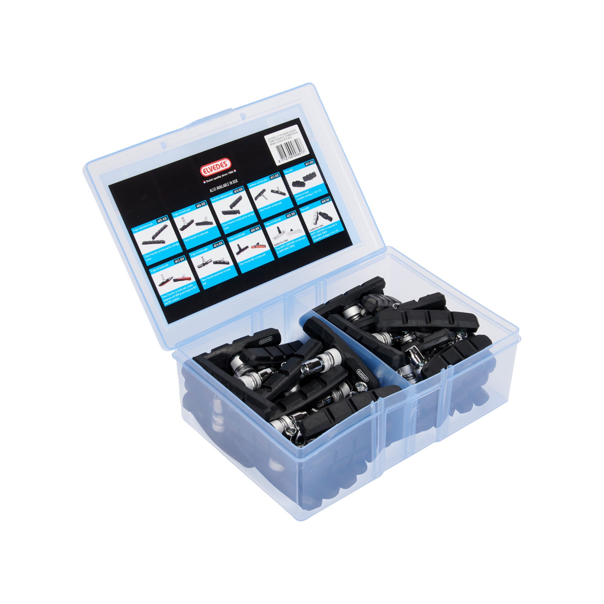 Elvedes V-brake rim brake pads 70mm symmetrical per 25 pairs