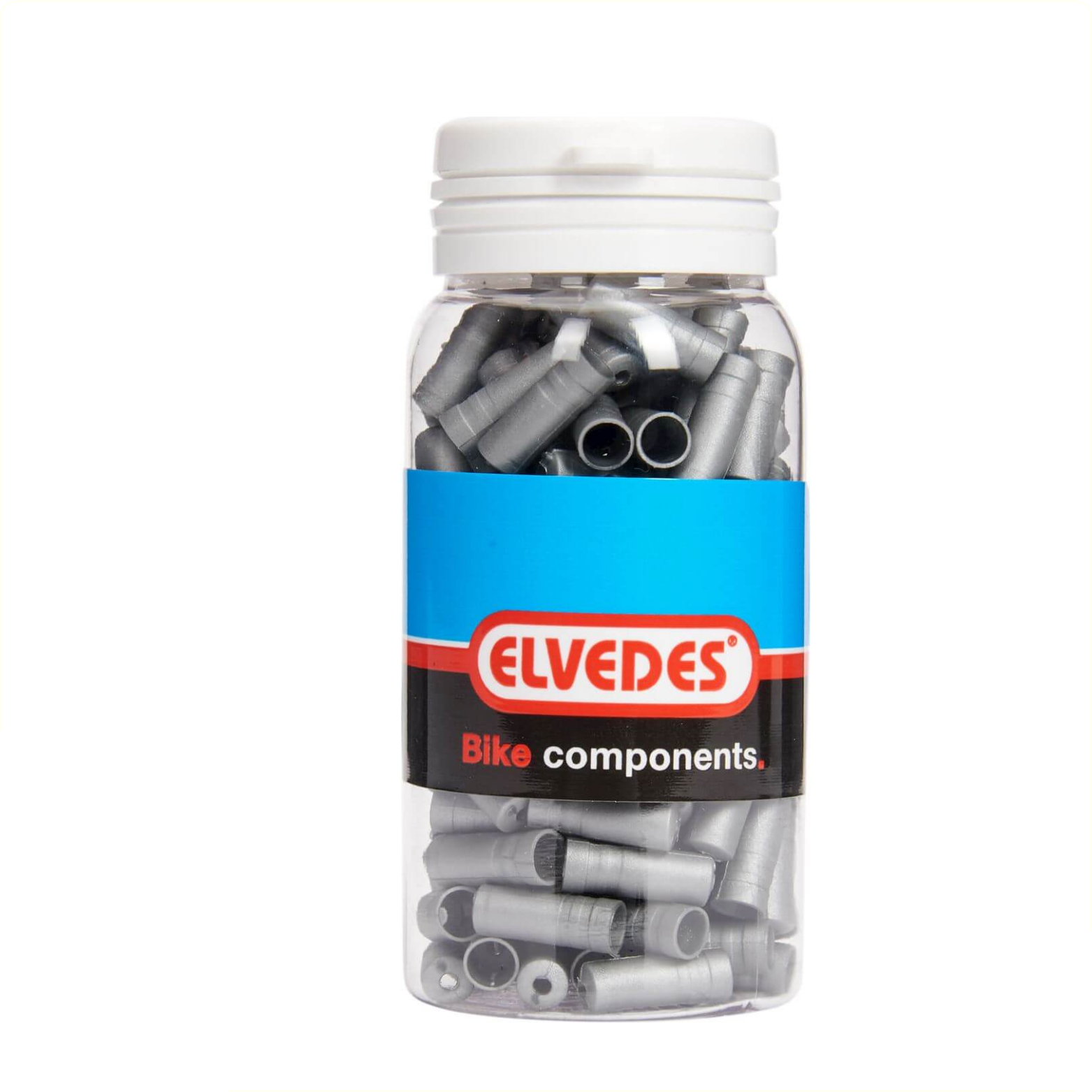 Elvedes PVC 5mm cable end caps, silver 150 pieces in pot