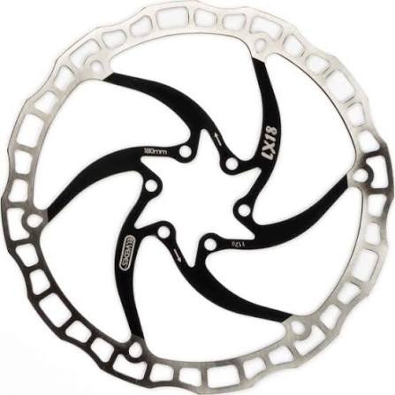 Elvedes LX18 one-piece rotor ø180 mm 112 g with 6 black brake disc bolts