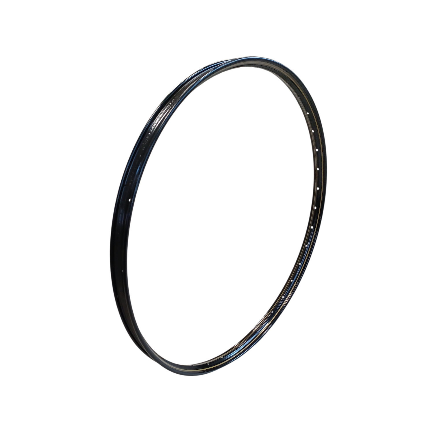 Velg 28x1 1/2 zwart/gouden lijn spaak 13 staal