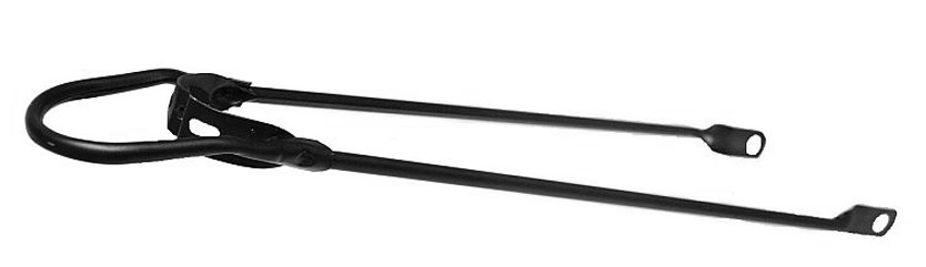 Bicycle fender bar 28", matt black at the rear, intended for transport bicycles, among other things