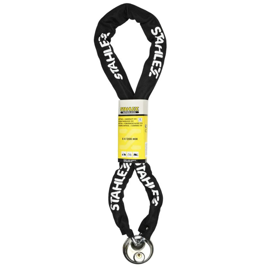 Chain + padlock round 312 8 x 1200 mm
