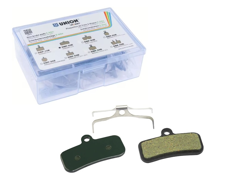 Union Disc Brake Pads DBP-43E (organic Kevlar) for SHIMANO Saint. For E-Bike, per 25 sets