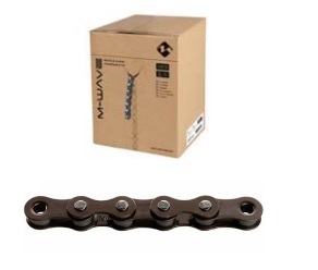 M-Wave chain single speed 1/2x1/8, gray/brown. 15m on a roll, incl. 10 connecting linksM-Wave chain single speed 1/2x1/8, gray/brown. 15m on a roll, incl. 10 connecting links