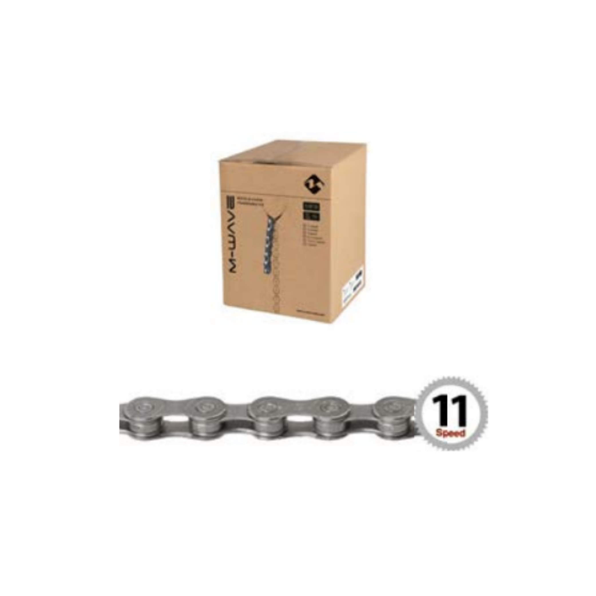 M-Wave chain 11 speed 1/2x11/128, gray. 15m on a roll, incl. 10 connecting links