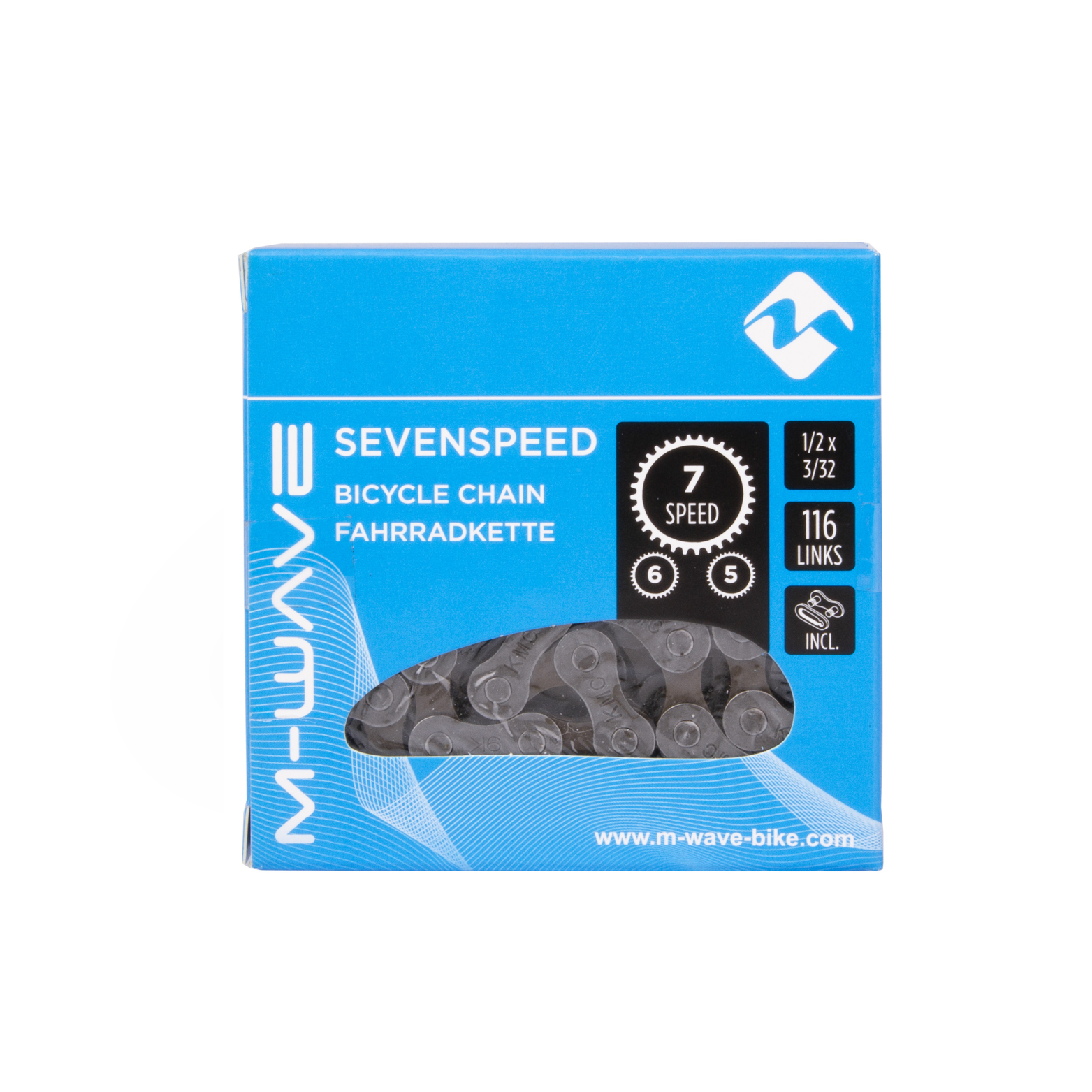 M-Wave chain 5/6/7-speed, 1/2x3/32 116L 7.3mm gray/brown