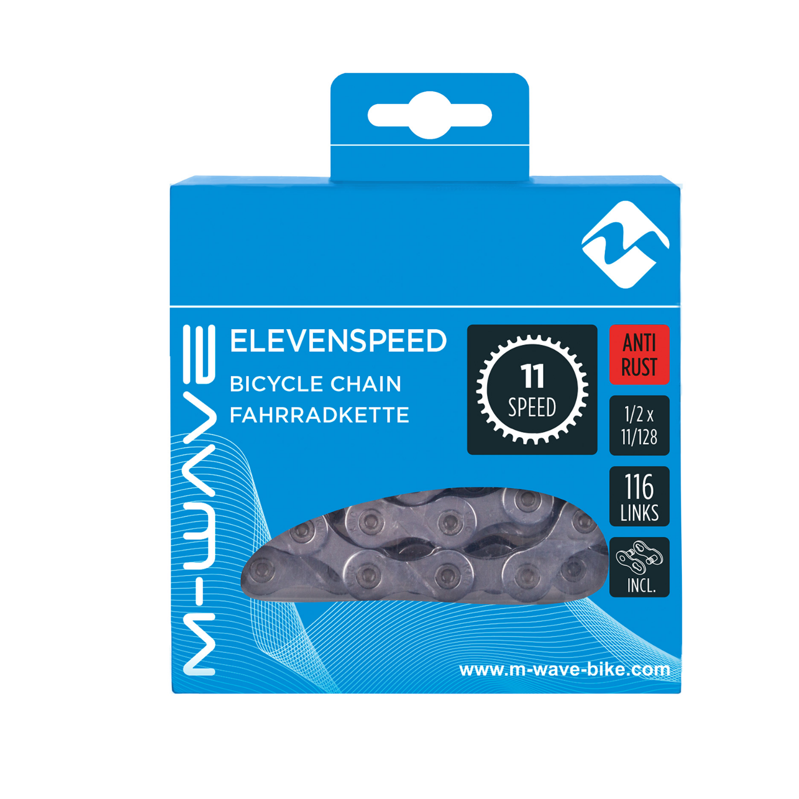 M-Wave chain 11-speed, 1/2x11/128 116L silver anti-rust