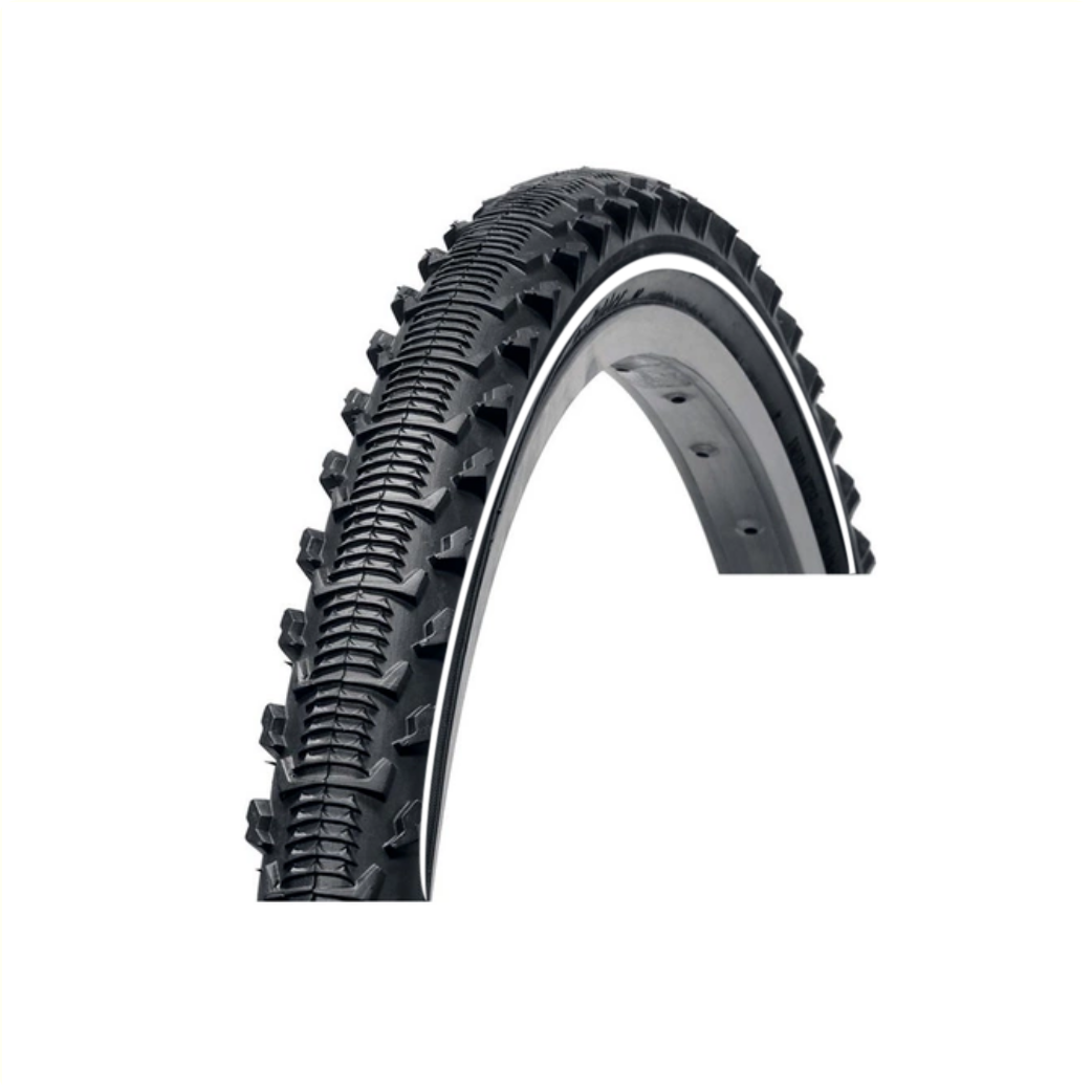 Vee Rubber VRB 185 tire, black with white line, 26x2.00 ETRTO 50-559, including DV inner tube