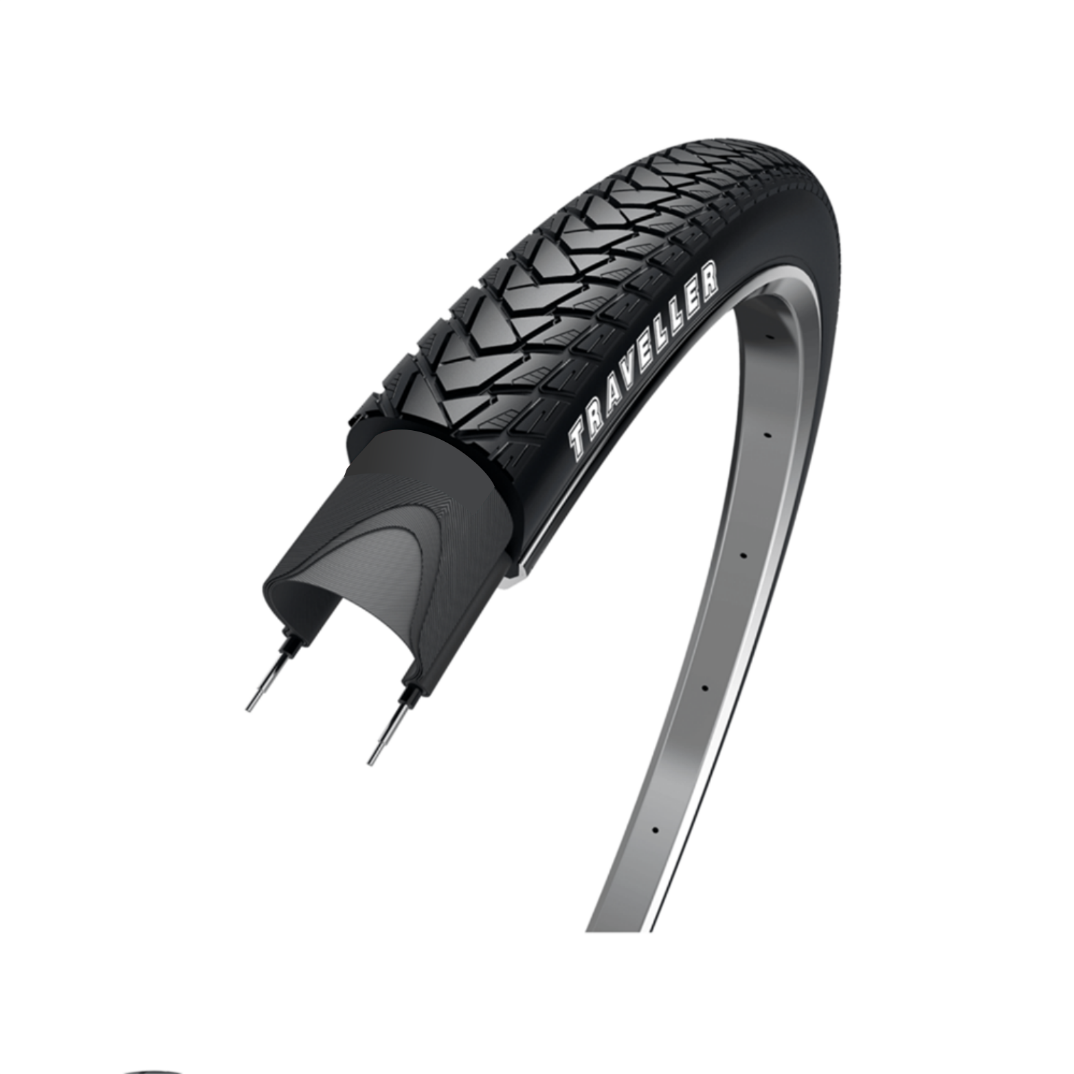 WOLFF Traveler (1.2mm anti-puncture layer), black with reflection, 28x1.60, ETRTO 42-622