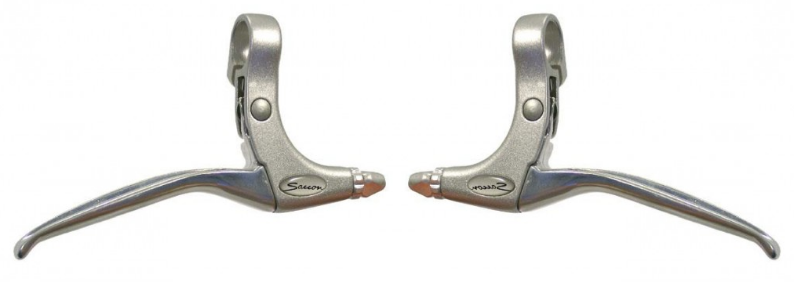 Saccon brake lever set for roller brake and V-brake, aluminum. silver