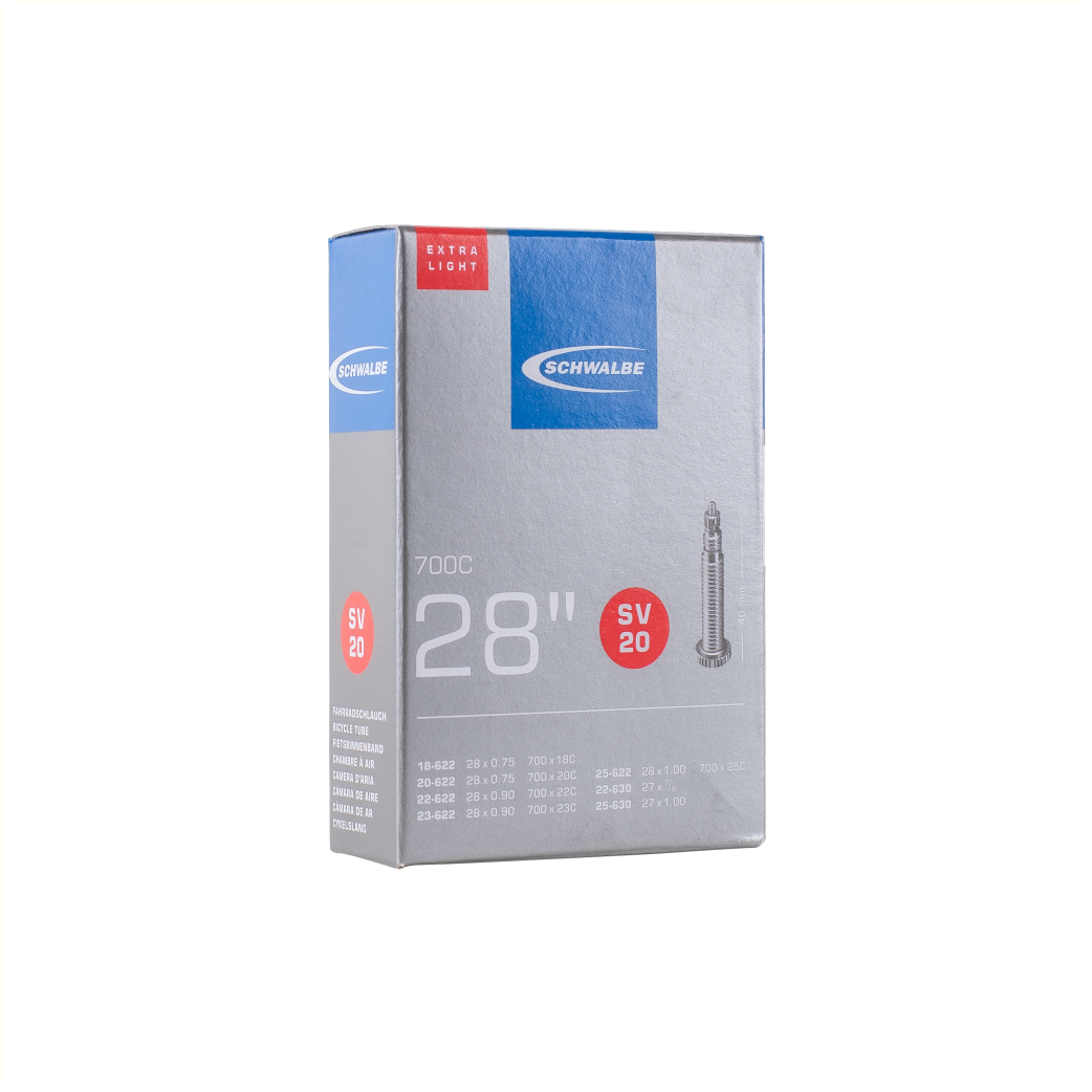 Schwalbe inner tube xtra light 28x3/4-1.00, 27/28-1.00 ETRTO 18/25-622, 22/25-630, Presta/French Valve 40mm SV20