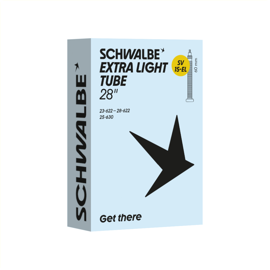 Schwalbe Inner Tube xtra light 28x3/4-1.00, 27/28-1.00 ETRTO 18/25-622, 22/25-630, Presta/ Frans SV20-EL 60mm